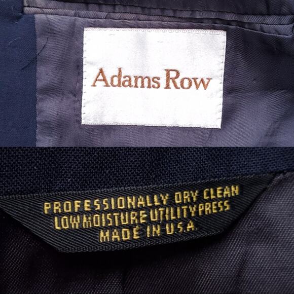 Vintage Adams Row Blue Blazer Jacket Sport Coat Polyester Fits a 42R - Picture 8 of 8